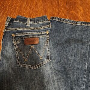 Wrangler Retro Slim Bootcut Men Blue Jeans Size 36x36 Country Boy Delicious